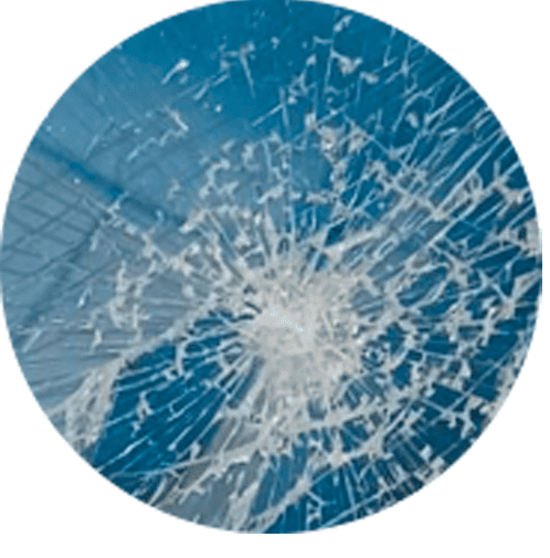 Rupture verre feuilleté