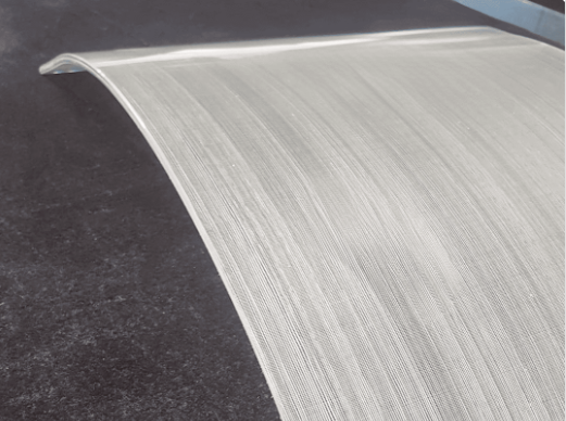 VERRE BOMBÉ FEUILLETÉ AVEC TISSU INCORPORÉ