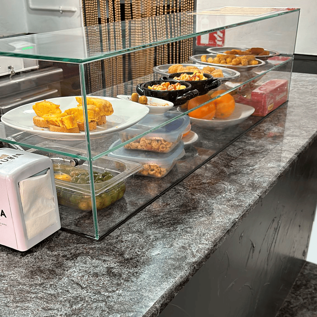 VERRE PLAT TREMPÉ POUR VITRINE COLLÉE