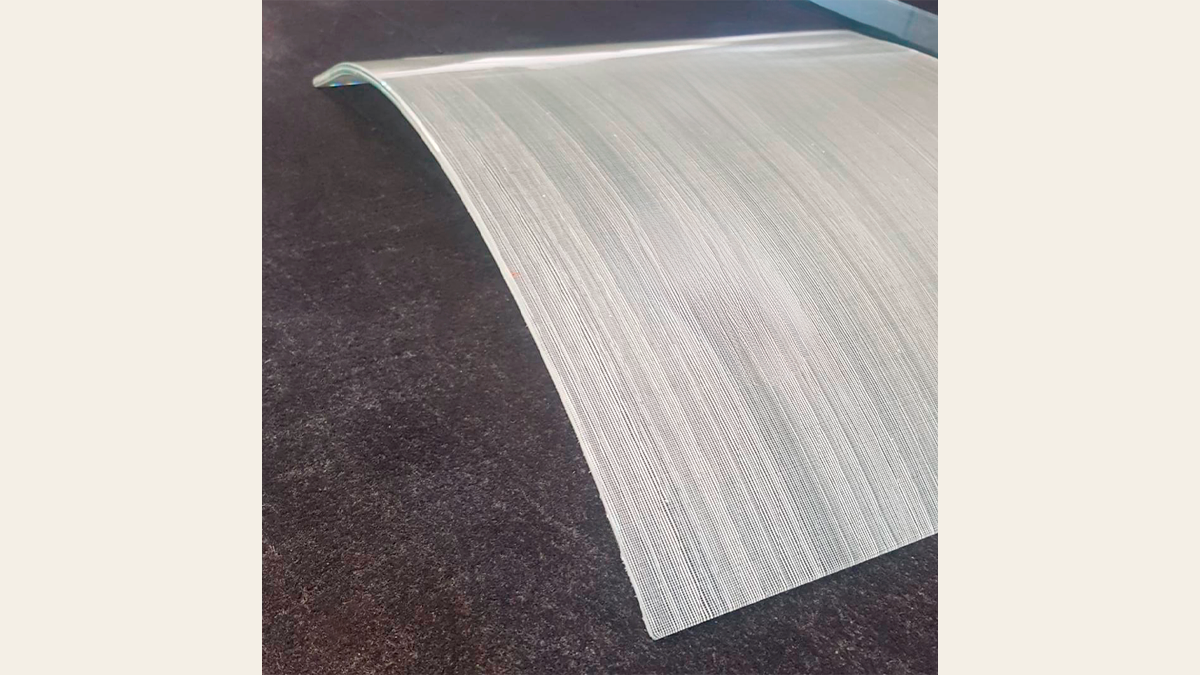 Vidrio curvado laminado de seguridad para vitrinas y expositores