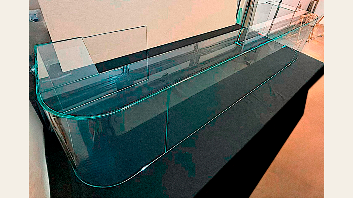 Vidrio curvado laminado para vitrina comercial
