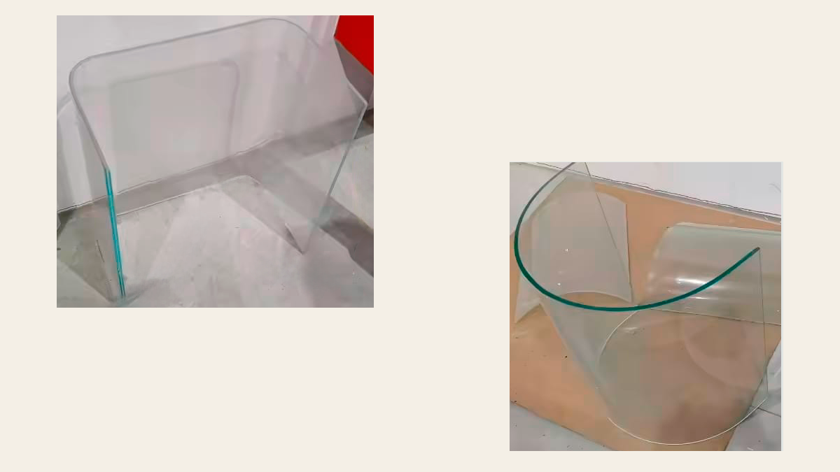 Vidrio curvado con radios pequeños y curvas cerradas