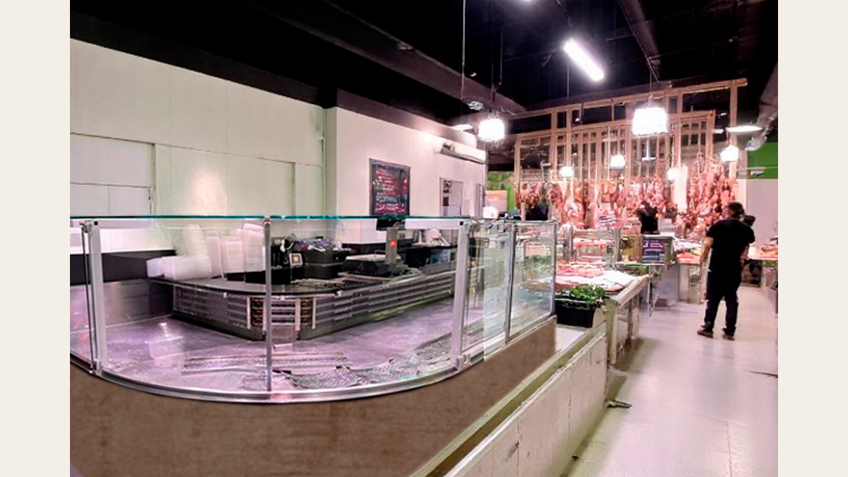 Vidrio plano y curvado para vitrinas comerciales